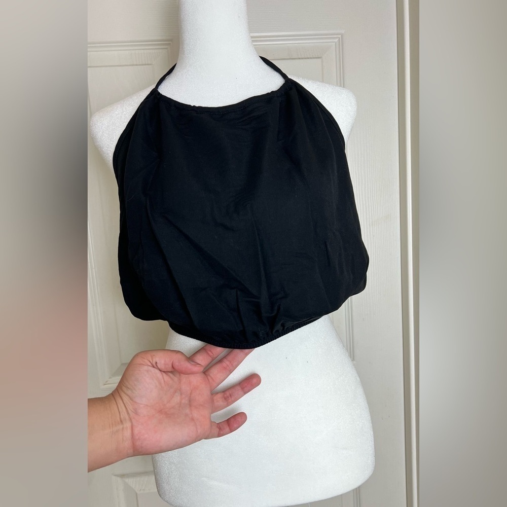 ZARA black Crop halter top size M - Picture 2 of 8